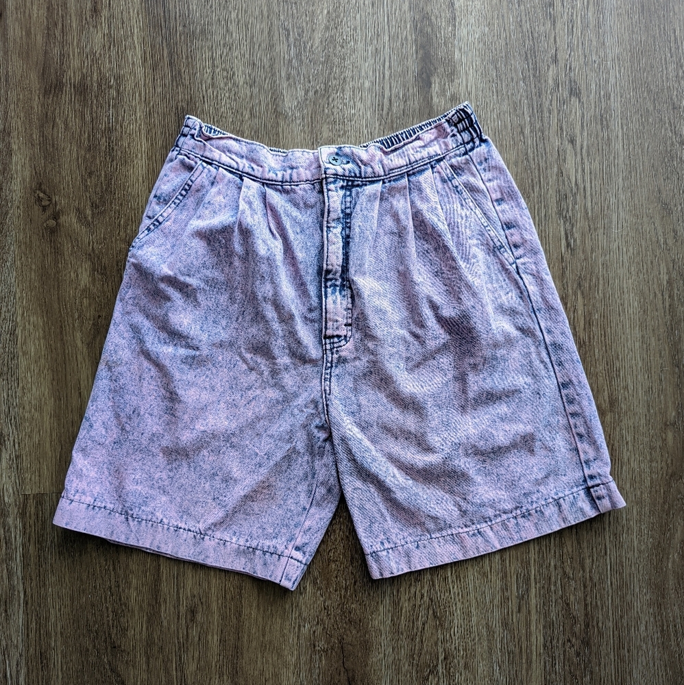 VINTAGE Y2K 80s Pink Acid Washed High Waist Shorts Women's Medium